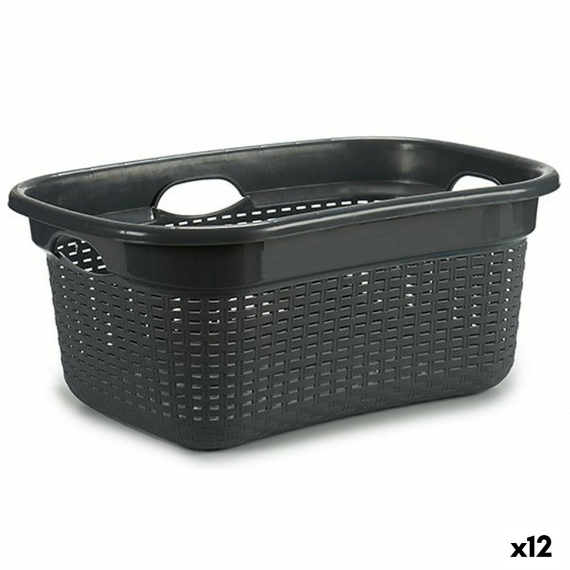 Panier à linge Gris Plastique 25 L 42,5 x 25,5 x 63,5 cm (12 Unités)