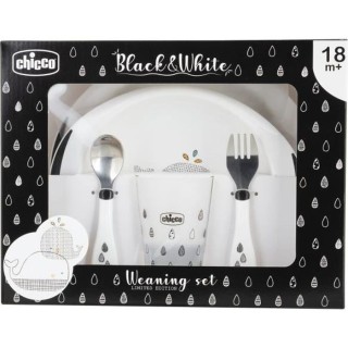 Chicco Black & White Coffret Repas +18m Baleines