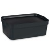 Boîte de rangement avec couvercle Anthracite Plastique 6 L 21 x 11 x 32 cm (12 Unités)