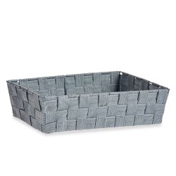 Panier Multi-usages Gris Tissu 3,8 L 34 x 8,5 x 21 cm (18 Unités)