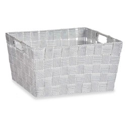 Panier Multi-usages Blanc Tissu 30,4 x 14 x 20 cm (18 Unités)