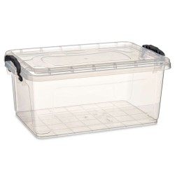 Boîte de rangement avec couvercle Transparent Plastique 8,5 L 23,5 x 15,5 x 37 cm (12 Unités)