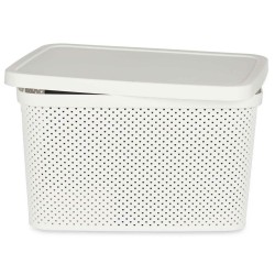 Boîte de rangement avec couvercle Blanc Plastique 19 L 28 x 22 x 39 cm (12 Unités)