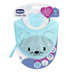 Chicco Fresh Bib Bavoir de Dentition +4m Bleu