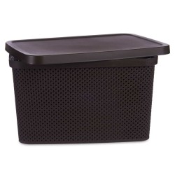 Boîte de rangement avec couvercle Marron Plastique 19 L 28 x 22 x 39 cm (12 Unités)