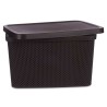 Boîte de rangement avec couvercle Marron Plastique 19 L 28 x 22 x 39 cm (12 Unités)