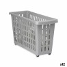 Panier Multi-usages Avec des roues Gris Plastique 17,5 x 26 x 46 cm (12 Unités)