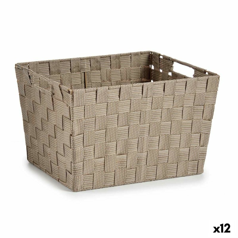 Panier à linge Beige Tissu 10 L 25 x 20 x 35,5 cm (12 Unités)