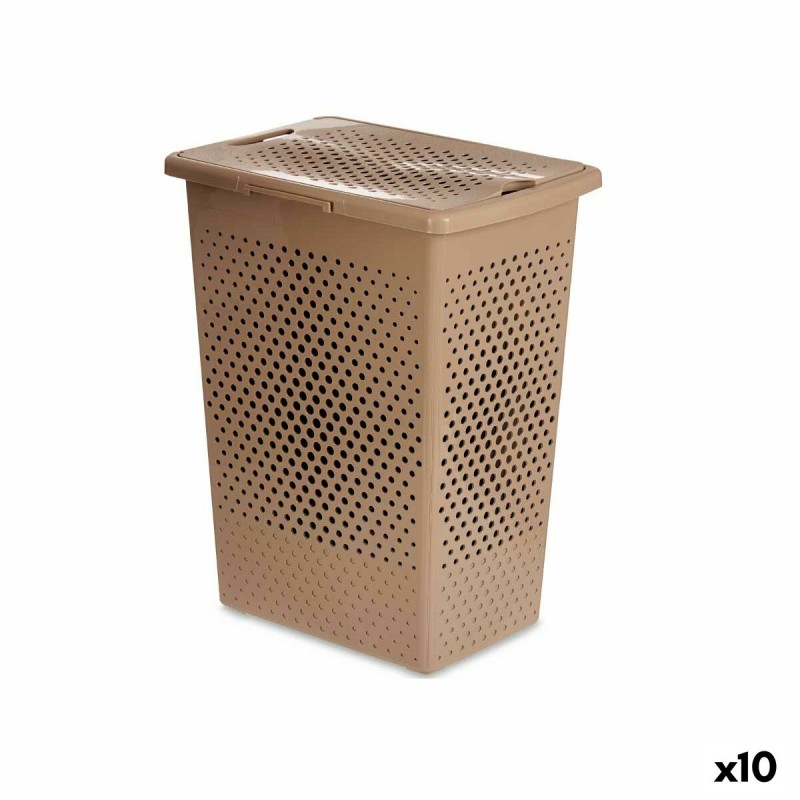 Panier à linge Beige Plastique 38 L 27 x 49,5 x 38,5 cm (10 Unités)