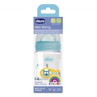 Chicco Biberon Bien-etre Débit Lent +0m Bleu 150ml