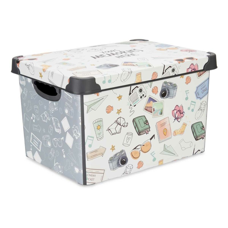 Boîte de rangement avec couvercle Memories Jeunes Plastique 17 L 27,5 x 22 x 36,5 cm (12 Unités)