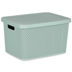 Boîte de rangement avec couvercle Vert Plastique 19 L 28 x 22 x 39 cm (12 Unités)