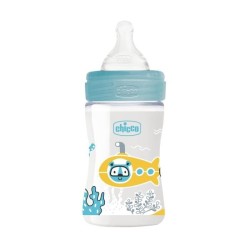 Chicco Biberon Bien-etre Débit Lent +0m Bleu 150ml