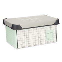 Boîte de rangement avec couvercle Home à carreaux Plastique 5 L 19 x 13,5 x 29 cm (12 Unités)