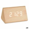 Montre Numérique de Table Marron PVC Bois MDF 11,7 x 7,5 x 8 cm (12 Unités)