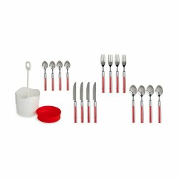 Ensemble de Couverts Rouge Acier inoxydable (8 Unités)