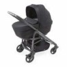 CHICCO Poussette combinée trio Love Up - Siege Auto Oasys groupe 0+ et Nacelle - 0-36 mois - Dossier inclinable - Black Beauty