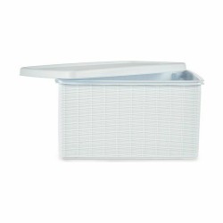 Boîte de rangement avec couvercle Stefanplast Elegance latérale Blanc Plastique 29 x 21 x 39 cm (5 Unités)