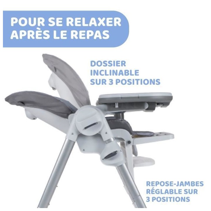 CHICCO Chaise Haute Polly Easy 4 Roues Nature