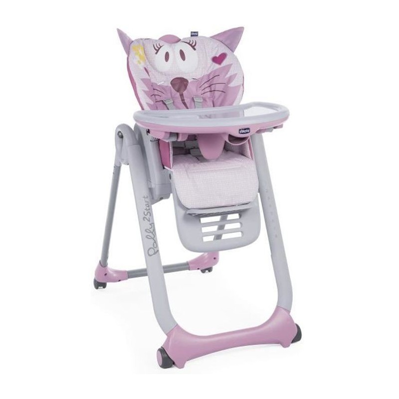 CHICCO Chaise Haute Polly 2 Start 4 Roues Miss Pink