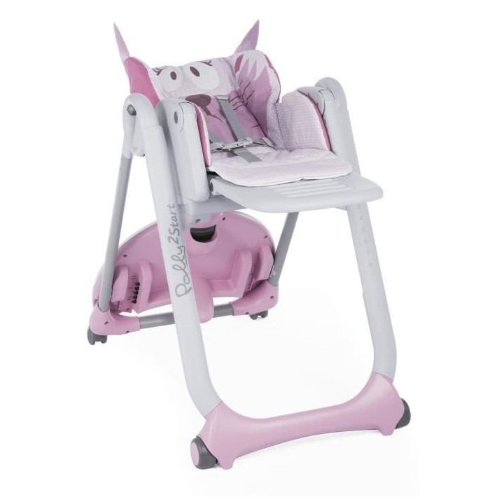 CHICCO Chaise Haute Polly 2 Start 4 Roues Miss Pink