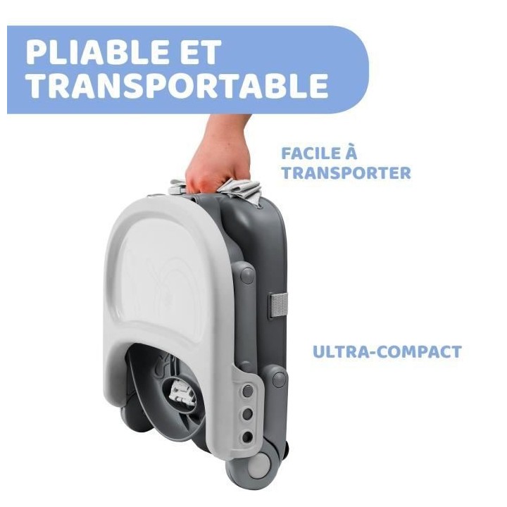 CHICCO Rehausseur de table Pocket Snack dark grey