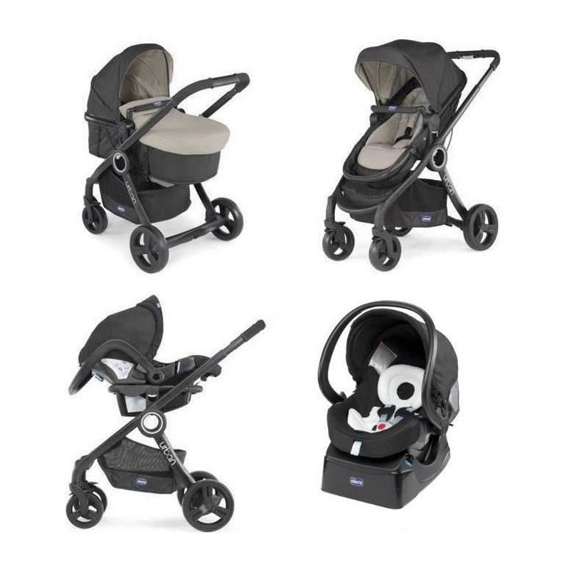 CHICCO Poussette combinée Pack Urban Plus - Des la naissance - Jusqu'a 15kg - Dune