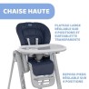 CHICCO Chaise Haute Polly Magic Relax 4 Roues india ink