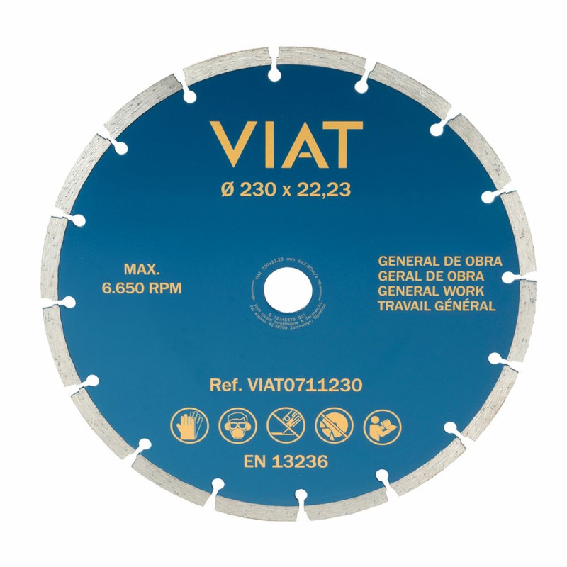 Disque de coupe Viat 0711230 Maçonnerie/travaux Sec Ø 230 x 3 x 22,2 mm