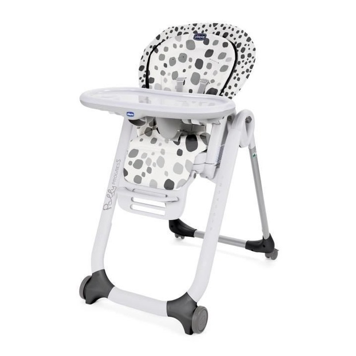 CHICCO Chaise Haute Polly Progres5 4 Roues - Anthracite - Des la naiss