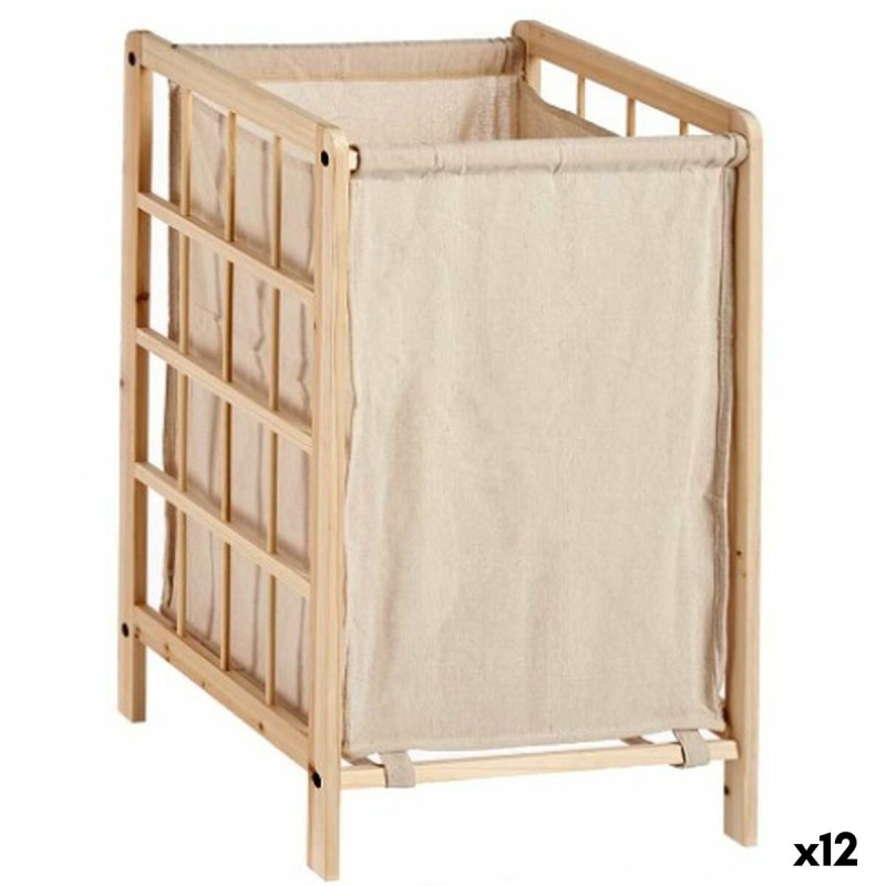 Panier à linge Beige Bois 35 L 33 x 60 x 39,5 cm (12 Unités)