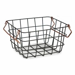 Panier Avec des poignées Noir Acier 18,5 x 12,5 x 24,5 cm (18 Unités)