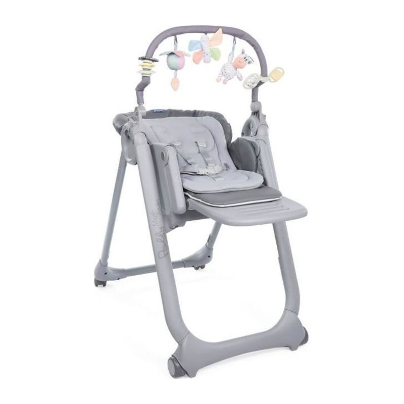 CHICCO Chaise Haute Polly Magic Relax 4 Roues graphite