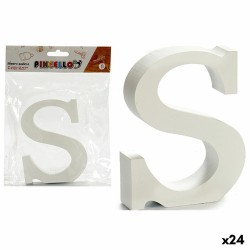 Lettre S Blanc Bois 2 x 16...