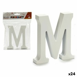 Lettre M Blanc Bois 2 x 16...