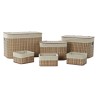 Set de basket DKD Home Decor Beige Naturel Bambou Bois MDF 51 x 35 x 33 cm