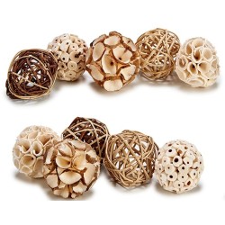 Boule Décorative Naturel Blanc Marron Noir (24 Unités)