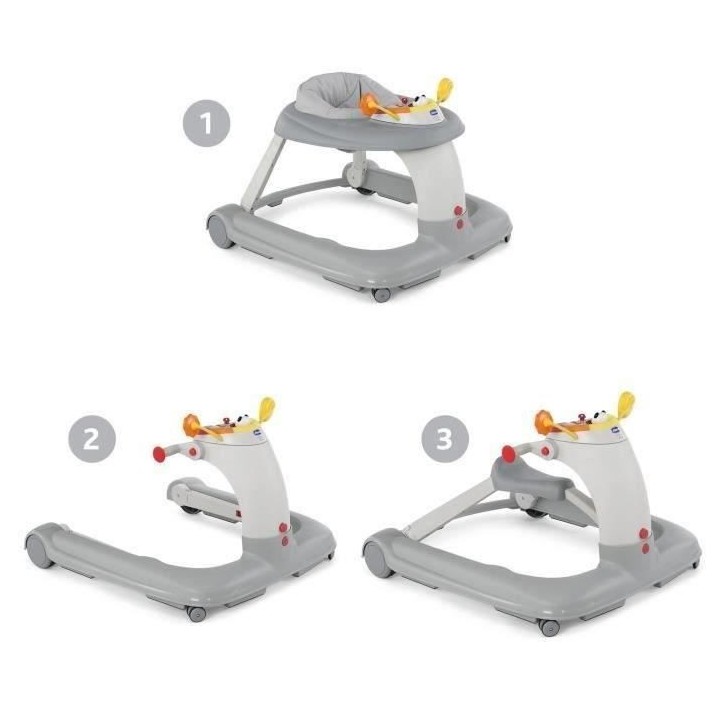 CHICCO Trotteur Evolutif 1 2 3 Silver