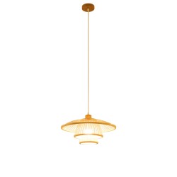 Suspension DKD Home Decor Naturel Bambou 50 W 40 x 40 x 17 cm