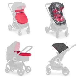 CHICCO Poussette combinée Pack Urban Plus - Des la naissance - Jusqu'a 15kg - Rouge Wave