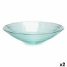 Centre de Table Transparent Rayures 39 x 10 x 39 cm (2 Unités)