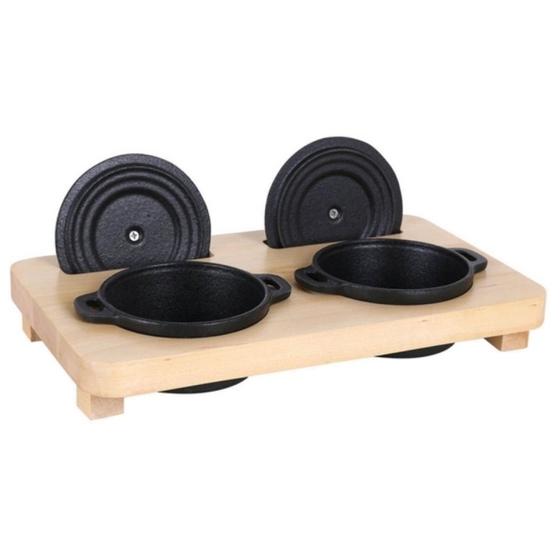 Casseroles Inde Avec couvercle Avec support Fonte Ø 10 cm 30 x 18 cm (2 uds)