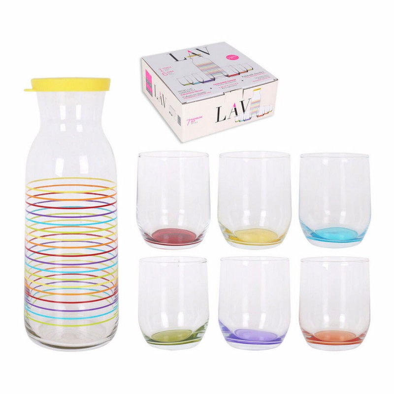 Lot LAV Rainbows Pichet Verres Verre (7 Unités) (7 pcs)