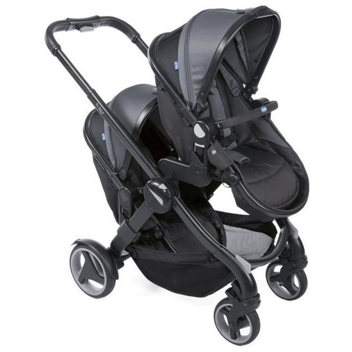 CHICCO Poussette double Fully - 0-36 mois - Nacelle réglable 4 positi