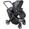 CHICCO Poussette double Fully - 0-36 mois - Nacelle réglable 4 positions - 4 roues avec suspensions - Stone