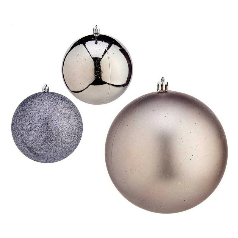 Boules de Noël Ø 12 cm Argenté Plastique