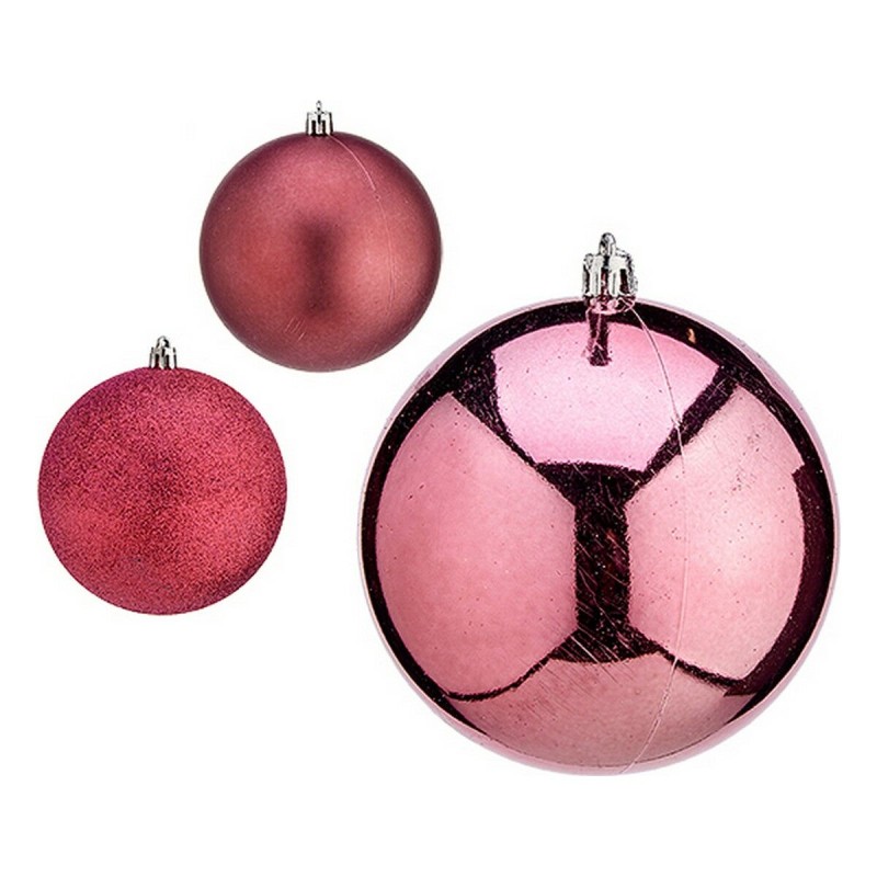 Boules de Noël Ø 10 cm Rose Plastique 10 x 11 x 10 cm