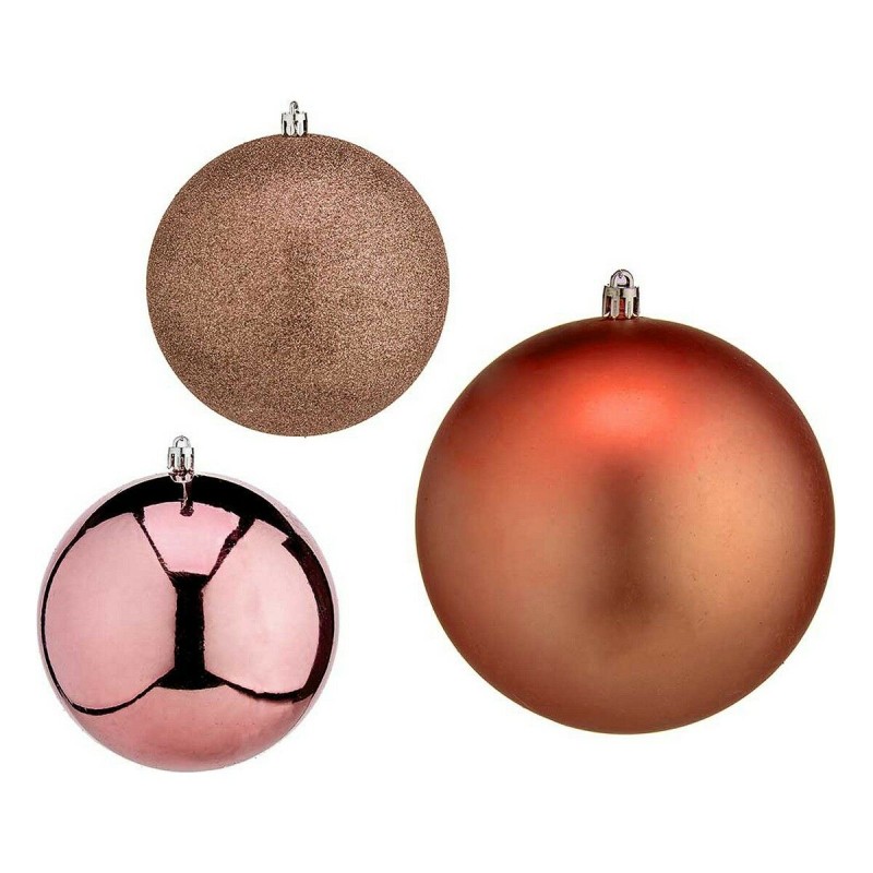 Boules de Noël Ø 12 cm Cuivre Plastique 12 x 13 x 12 cm