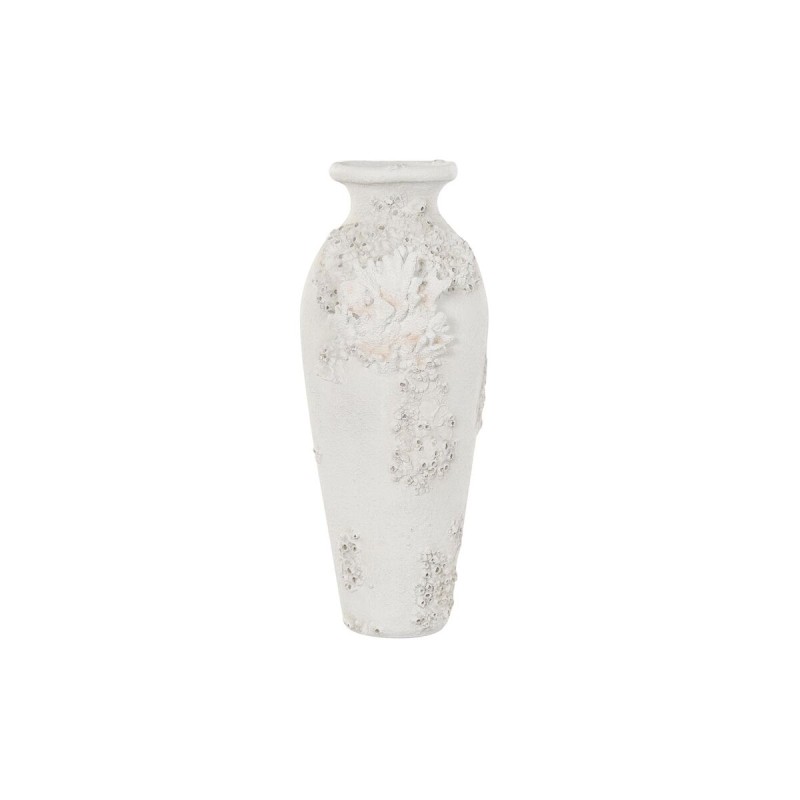 Vase DKD Home Decor Blanc Résine Corail méditerranéen 37,5 x 31,7 x 81 cm