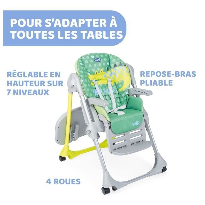 CHICCO - Chaise Haute Polly Easy Crocodile